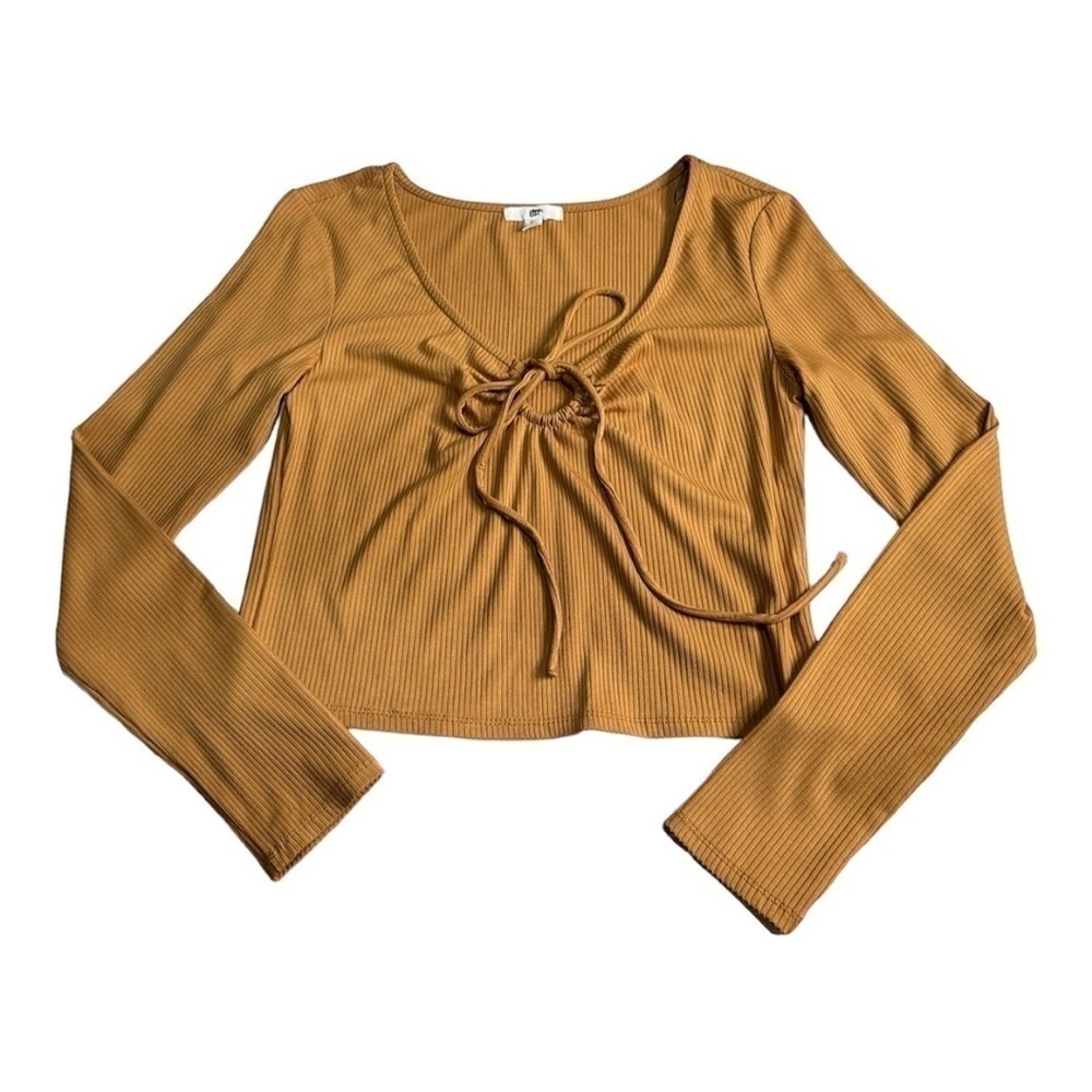 BP Long Sleeve Ribbed Crop Top Size M